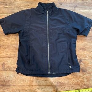 Vtg Adidas Climashell Wind Hike Golf Athletic Short Sleeve Full Zip Jacket M EUC
